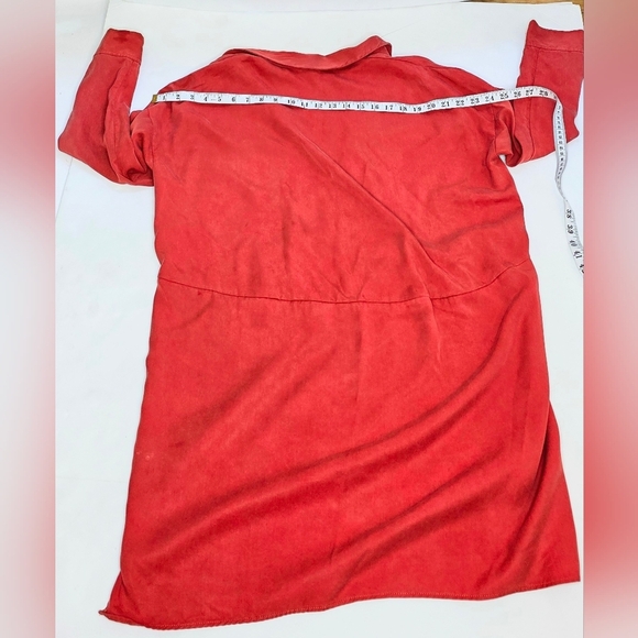 COS Lyocel Burnt Orange, Mid Legnth Dress With Large Front Pickets. SM. P - Picture 8 of 12